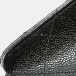 Pre Owned Chanel Black Calf Leather Shoulder Bag