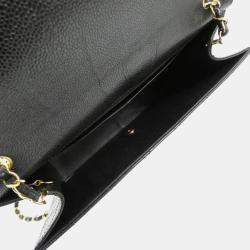 Pre Owned Chanel Black Calf Leather Shoulder Bag