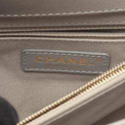 Pre Owned Chanel Matelasse Shoulder Bag In Calfskin Leather Gray
