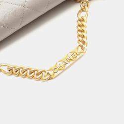 Pre Owned Chanel Matelasse Shoulder Bag In Calfskin Leather Gray