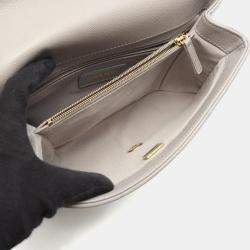 Pre Owned Chanel Matelasse Shoulder Bag In Calfskin Leather Gray