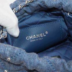 Pre Owned Chanel 22 Mini 2-Way Chain Hand/Shoulder Bag In Denim Blue