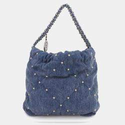 Pre Owned Chanel 22 Mini 2-Way Chain Hand/Shoulder Bag In Denim Blue