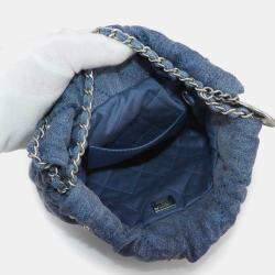 Pre Owned Chanel 22 Mini 2-Way Chain Hand/Shoulder Bag In Denim Blue