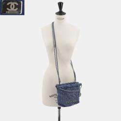 Pre Owned Chanel 22 Mini 2-Way Chain Hand/Shoulder Bag In Denim Blue