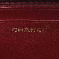 Pre Owned Chanel Deca Matelasse 34 Shoulder Bag Lambskin Sheepskin Black