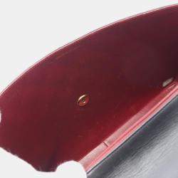 Pre Owned Chanel Deca Matelasse 34 Shoulder Bag Lambskin Sheepskin Black