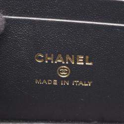 Pre Owned Chanel Matelasse Shoulder Bag Lambskin Leather Black