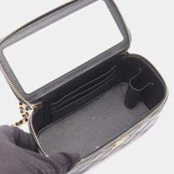 Pre Owned Chanel Matelasse Shoulder Bag Lambskin Leather Black