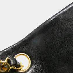 Pre Owned Chanel Black Lambskin Leather Shoulder Bag