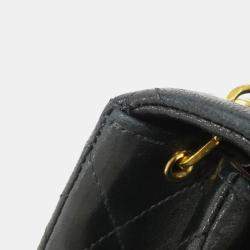 Pre Owned Chanel Black Lambskin Leather Shoulder Bag