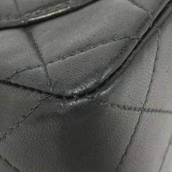 Pre Owned Chanel Black Lambskin Leather Shoulder Bag