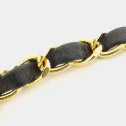 Pre Owned Chanel Black Lambskin Leather Shoulder Bag