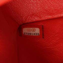 Pre Owned Chanel Matelasse W-Flap Shoulder Bag Leather Red