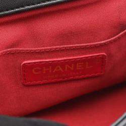 Pre Owned Chanel Top Handle Matelasse Shoulder Bag In Lambskin Leather Black