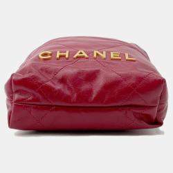 Pre Owned Chanel 22 Mini Coco Mark Calfskin Handbag