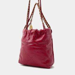 Pre Owned Chanel 22 Mini Coco Mark Calfskin Handbag