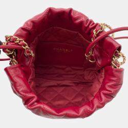 Pre Owned Chanel 22 Mini Coco Mark Calfskin Handbag