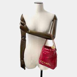 Pre Owned Chanel 22 Mini Coco Mark Calfskin Handbag