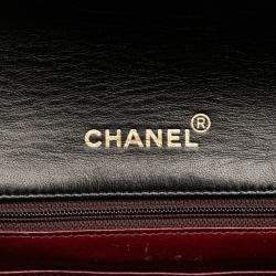 Pre Owned Chanel Mini Matelasse Coco Mark Chain Shoulder Bag In Black Lambskin