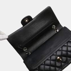 Pre Owned Chanel Matelasse 25 Double Flap Coco Mark Chain Shoulder Bag In Black Lambskin