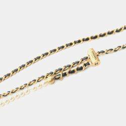 Pre Owned Chanel Matelasse Faux Pearl Shoulder Bag Lambskin Sheepskin Black