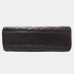 Pre Owned Chanel Bag Matelasse Caviar Skin Black Chain
