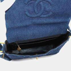 Pre Owned Chanel Matelasse Shoulder Bag In Denim Blue