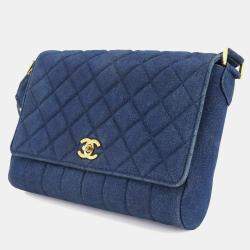 Pre Owned Chanel Matelasse Shoulder Bag In Denim Blue