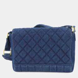 Pre Owned Chanel Matelasse Shoulder Bag In Denim Blue