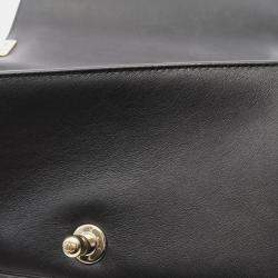 Pre Owned Chanel Boy Chanel Small Chevron V-Stitch Shoulder Bag In Lambskin Leather Black