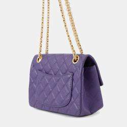 Pre Owned Chanel Chain Shoulder Bag Matelasse 2.55 Mini Aged Calfskin Leather