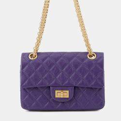 Pre Owned Chanel Chain Shoulder Bag Matelasse 2.55 Mini Aged Calfskin Leather