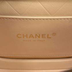 Pre Owned Chanel Chain Shoulder Bag With Coco Mark And Matelasse Lambskin Black