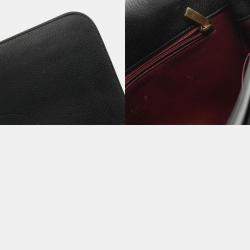 Pre Owned Chanel Coco Mark Quilted Flap Bag Shoulder Leather Black
