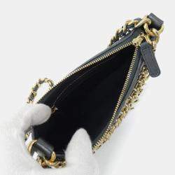 Pre Owned Chanel Chain Lambskin Leather Clutch