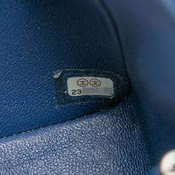 Pre Owned Chanel Mini Matelasse Coco Mark Chain Shoulder Bag In Blue Lambskin