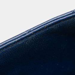 Pre Owned Chanel Mini Matelasse Coco Mark Chain Shoulder Bag In Blue Lambskin