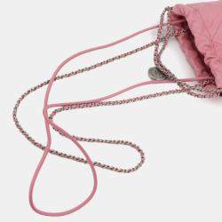 Pre Owned Chanel 22 Mini 2-Way Chain Hand/Shoulder Bag In Pink Calfskin