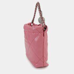 Pre Owned Chanel 22 Mini 2-Way Chain Hand/Shoulder Bag In Pink Calfskin