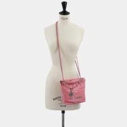 Pre Owned Chanel 22 Mini 2-Way Chain Hand/Shoulder Bag In Pink Calfskin