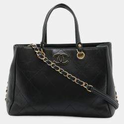 Pre Owned Chanel Small Bag Handbag Chain Shoulder Calfskin Black