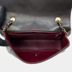 Pre Owned Chanel Chain Shoulder Bag Matelasse 25 Coco Mark Diana Lambskin Black