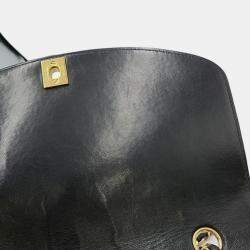 Pre Owned Chanel Chain Shoulder Bag Matelasse 25 Coco Mark Diana Lambskin Black