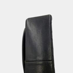 Pre Owned Chanel Chain Shoulder Bag Matelasse 25 Coco Mark Diana Lambskin Black