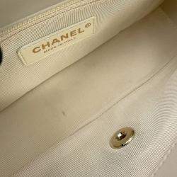 Pre Owned Chanel Chain Shoulder Bag Matelasse Coco Mark Calf Leather