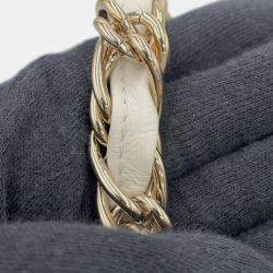 Pre Owned Chanel Chain Shoulder Bag Matelasse Coco Mark Calf Leather