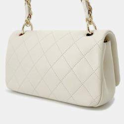 Pre Owned Chanel Chain Shoulder Bag Matelasse Coco Mark Calf Leather