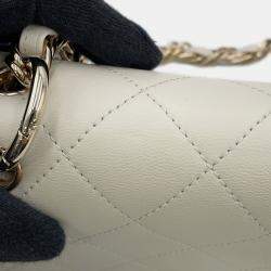 Pre Owned Chanel Chain Shoulder Bag Matelasse Coco Mark Calf Leather