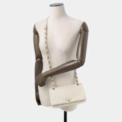 Pre Owned Chanel Chain Shoulder Bag Matelasse Coco Mark Calf Leather